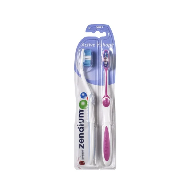 Periuta Dinti Active V-Shape Soft 2 Pcs Zendium